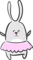 un' coniglio con rosa gonna vettore o colore illustrazione