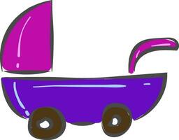 un' colorato bambino passeggino vettore o colore illustrazione