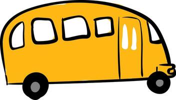 pittura di un' giallo avtobus per il strada di trasporto trasporto, vettore o colore illustrazione.