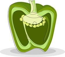 dimezzato verde Pepe, vettore o colore illustrazione.