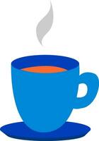 clipart di un' blu tazza di tè e piattino pieno con il caldo cottura a vapore Tè, vettore o colore illustrazione.
