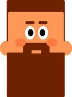 un' cartone animato uomo con un' elegante barba sembra sgomento vettore o colore illustrazione