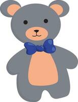 clipart di un' carino orsacchiotto orso indossare un' blu a forma di arco nastro vettore o colore illustrazione