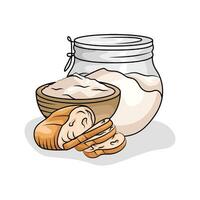 Farina pane con Grano pane illustrazione vettore