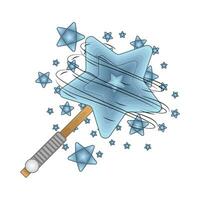 stella blu bastone con stella blu illustrazione vettore