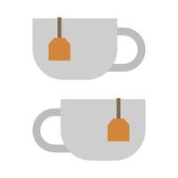 la tazza da tè illustrata su sfondo bianco vettore