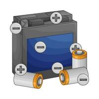 batteria energia mezzi di trasporto illustrazione vettore