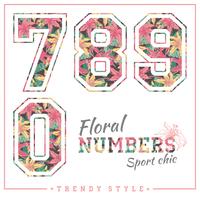 Numeri floreali vettoriali per t-shirt, poster, cartoline e altri usi.