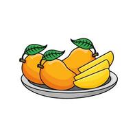 succo Mango nel piatto illustrazione vettore