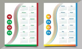 calendario design modello. uno pagina o parete calendario design. vettore