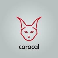 Caracal logo con minimalista design vettore