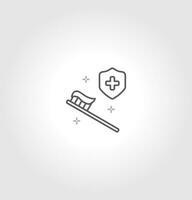 spazzolino semplice linea icona vettore illustrazione logo modello. isolato su grigio sfondo