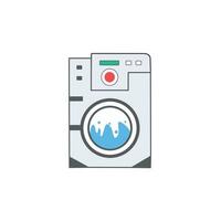 lavaggio macchina icona, moderno stile linea arte. Abiti asciugatrice, rondella o lavanderia vettore design modello su bianca sfondo.