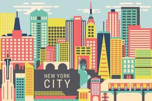 illustrazione vettoriale la città di new york, concetto di design piatto
