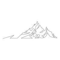montagna continuo singolo linea schema vettore arte illustrazione