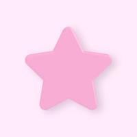 carino icona della stella rosa. illustrazione vettoriale 3D