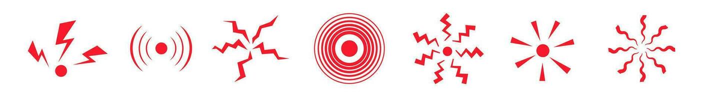 infiammazione punto vettore icona. dolore comune rosso cerchio simbolo.