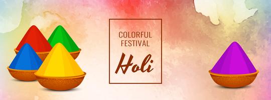 Modello di banner indiano Holi festival astratto vettore