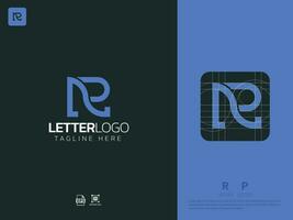 lettera rp monogramma iniziale logo, geometrico, moderno, pendenza, griglia logo vettore