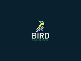 minimo uccello logo design vettore