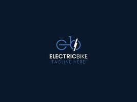 bicicletta elettrica logo design vettore