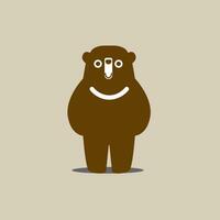 Marrone orso kawaii arte e illustrazione vettore