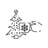 Natale e inverno caldo cioccolato tazza di caldo cacao con marshmallows e caramella canna isolato su un' bianca sfondo. vettore vacanza e Natale disegni.