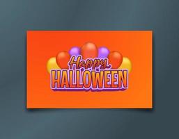 banner di auguri per la celebrazione della festa di halloween con tema arancione vettore