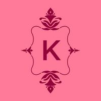 lettera K classico bellezza Vintage ▾ iniziale vettore logo telaio design