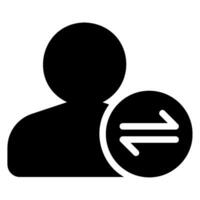 icona del glifo con trasferimento dati vettore
