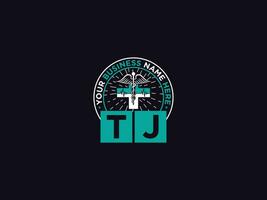 moderno tj medico logo icona, monogramma tj logo lettera design per clinica vettore