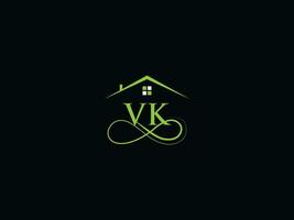 lusso vk vero tenuta logo lettera, iniziale vk logo edificio icona design per voi vettore