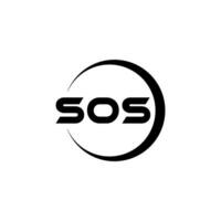 sos lettera logo disegno, ispirazione per un' unico identità. moderno eleganza e creativo design. filigrana il tuo successo con il Impressionante Questo logo. vettore