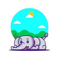 illustrazione di cartone animato carino elefante vettore