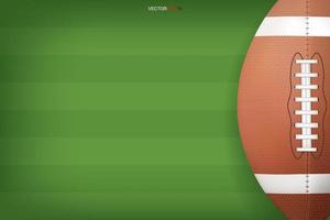 pallone da football americano con sfondo modello campo verde. vettore. vettore