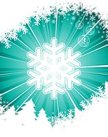 Illustrazione vettoriale di Natale con fiocco di neve su sfondo blu.