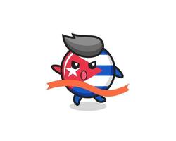 la simpatica illustrazione del distintivo della bandiera cubana sta raggiungendo il traguardo vettore