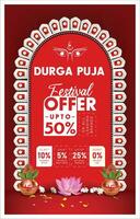 indiano Durga puja Festival offrire manifesto Navratri Festival vendita modello sfondo vettore illustrazione