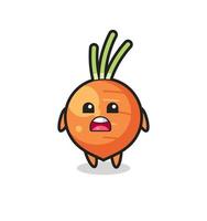 illustrazione di carota con espressione di scusa, dicendo che mi dispiace vettore