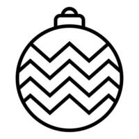 Natale palla icona. nero linea arte vettore isolato su bianca sfondo. inverno decorazione disegno, Natale albero e nuovo anno.