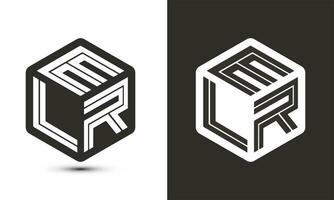 elr lettera logo design con illustratore cubo logo, vettore logo moderno alfabeto font sovrapposizione stile.