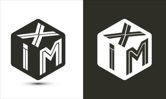 xim lettera logo design con illustratore cubo logo, vettore logo moderno alfabeto font sovrapposizione stile.