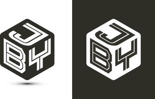 jby lettera logo design con illustratore cubo logo, vettore logo moderno alfabeto font sovrapposizione stile.
