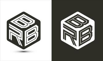 brb lettera logo design con illustratore cubo logo, vettore logo moderno alfabeto font sovrapposizione stile.