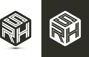 srh lettera logo design con illustratore cubo logo, vettore logo moderno alfabeto font sovrapposizione stile.