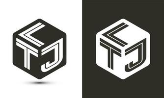 ltj lettera logo design con illustratore cubo logo, vettore logo moderno alfabeto font sovrapposizione stile.