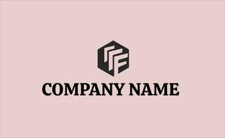 moderno lettera f tipografia logo. rosa sfondo vettore