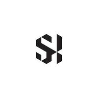 sx geometrico e futuristico concetto alto qualità logo design vettore