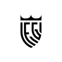 fg corona scudo iniziale lusso e reale logo concetto vettore
