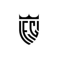 fc corona scudo iniziale lusso e reale logo concetto vettore